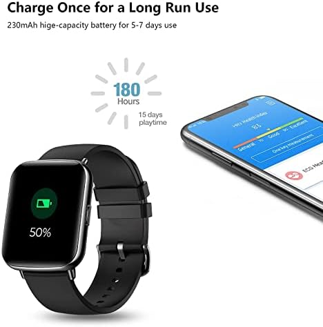 Akıllı Saat Android ve iPhone ile çalışır, 24 Spor Modu ile 1.7 Etkinlik Saati, Kalp Atış Hızı Kan Oksijen Uyku Pedometresi için