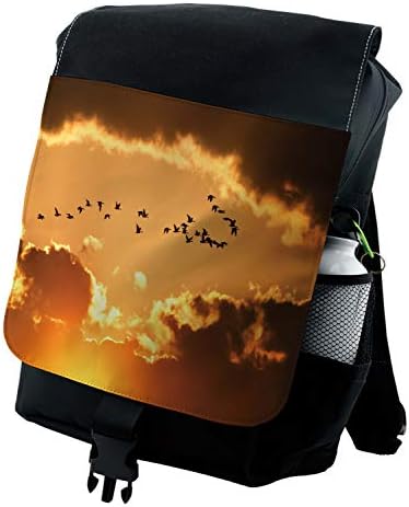 Ambesonne Kuş Sırt Çantası, Flyingt Günbatımı Özgürlüğü, Dayanıklı Çok Amaçlı Çanta