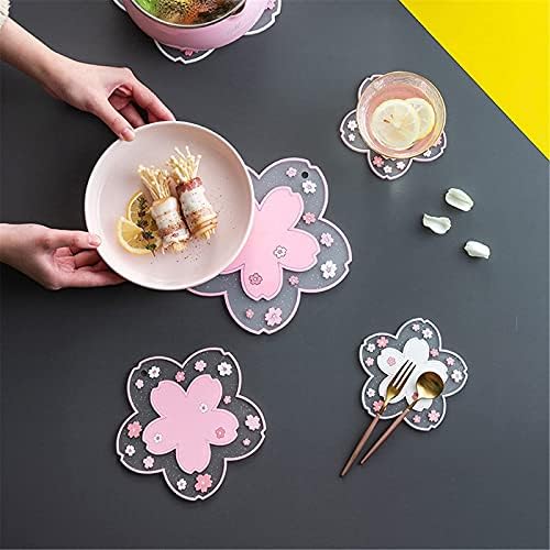 Kiraz Çiçeği Kupası Coaster, Sakura Coaster Silikon Kahve mat Çay Kupa Bardak Bar Bardak Sevimli Çiçek Coaster Kaymaz Çay Sofra