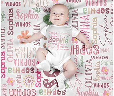 Kişiselleştirilmiş Özel Ad Battaniye Yenidoğan Bebek Kız Sevimli Monogram Süper Yumuşak Atmak Polar Kundaklama Battaniye Yeni