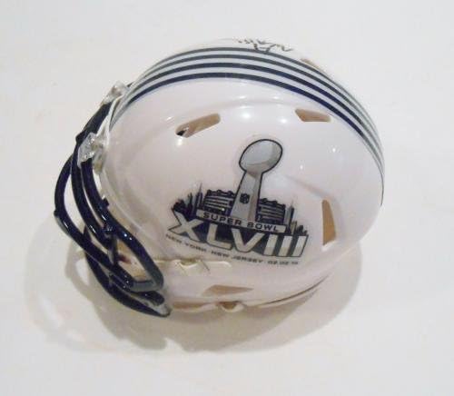 Andre Caldwell İmzalı Super Bowl 48 Mini Kask w/COA XLVIII Broncos İmzalı NFL Mini Kasklar