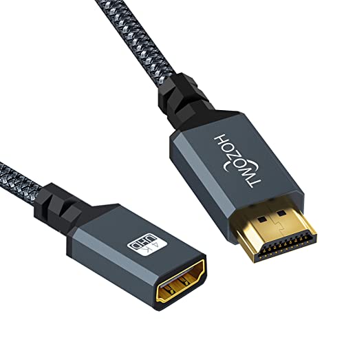 Twozoh HDMI Uzatma Kablosu 6.6 FT, HDMI Erkek Kadın HDMI Kablosu, Naylon Örgülü HDMI Genişletici, HDMI 2.0 Kablo Adaptör Desteği