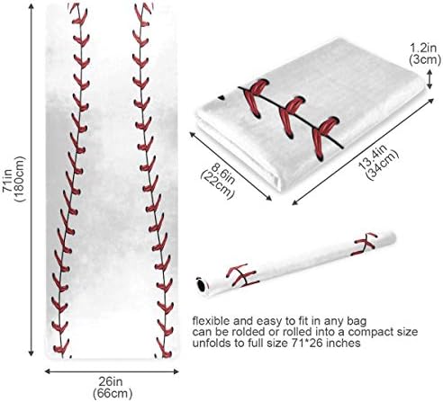 Pfrewn Softbol Beyzbol Yoga Mat Spor Kırmızı Dantel Seyahat Yoga Paspaslar 1/16 İnç Katlanabilir Hafif Spor 2 in 1 Mat Havlu