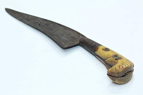 PH Sanatsal Antik Hançer Bıçak Eski El Yapımı Çelik Bıçak Deve Kemik Çip Kolu-B1