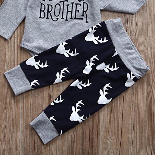 3 ADET Yenidoğan Bebek Erkek Sevimli Küçük Kardeş Romper+Pantolon+Şapka Kıyafetler Eşleştirme Seti