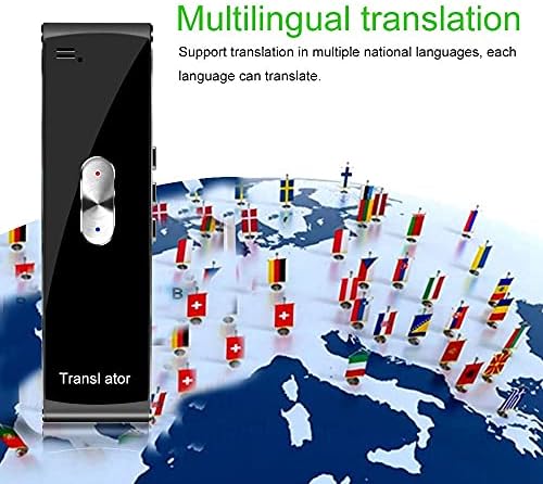 HGVVNM Taşınabilir Mini Kablosuz Akıllı Çevirmen 70 Dil Iki Yönlü Gerçek Zamanlı Anında Ses Çevirmen APP Bluetooth (Renk: Siyah)