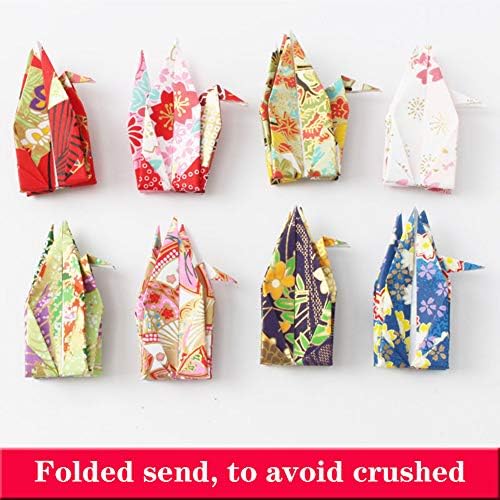 50 Adet 10 cm Gökkuşağı Premade Origami Kağıt Vinçler Katlanmış Origami Vinçler El Yapımı Yuzen Kağıt Vinçler Çelenk Çay Partisi