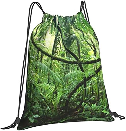Tropikal Yağmur Ormanları Spor İpli sırt çantası Dize Çanta Sackpack Erkekler Kadınlar İçin Yürüyüş Yoga Seyahat Plaj