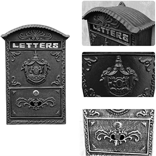 YYBAOJU Metal Duvara Monte Posta Kutuları Duvara Monte Posta Kutuları Vintage Dekoratif Dökme Demir Mektup Kutusu Vintage Posta