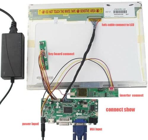 Kiti için N156B6-L0A 1366×768 LCD LVDS Denetleyici Kurulu (HDMI + DVI+VGA+Ses) LCD ekran sürücü panosu Denetleyici DIY Monitör