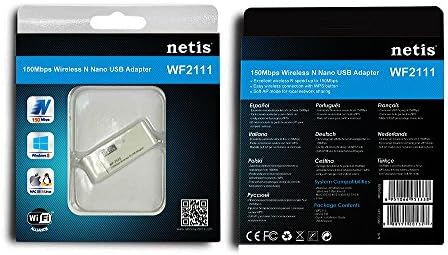 Netis WF2111 Kablosuz N150 USB Adaptörü, Windows, Mac OS, Linux, WPS Doğu Kurulumunu destekler