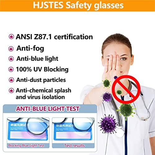 Kadınlar için güvenlik gözlükleri Anti Sis Hemşire güvenlik gözlükleri Şeffaf Çerçeve mavi ışık koruyucu gözlük