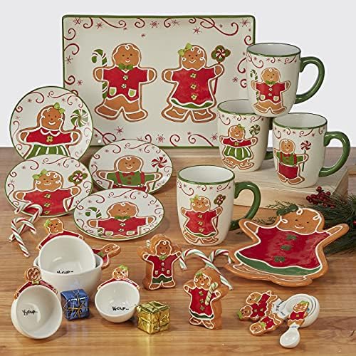 Sertifikalı Uluslararası Tatil Magic Gingerbread 9 Tatlı / Salata Tabakları, 4'lü Set, Çok Renkli