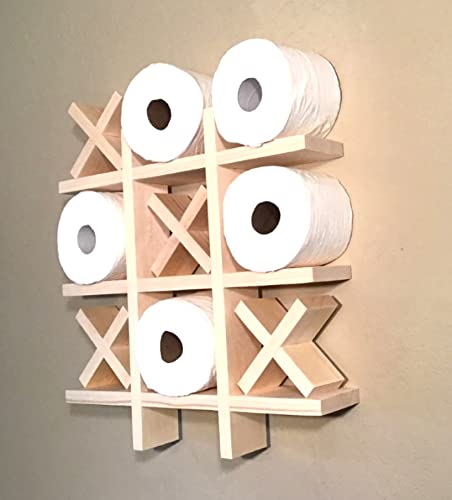 Tic Tac Toe Tuvalet Kağıdı tutucusu-KOMPAKT tasarım-El Yapımı-Montaj Gerektirmez