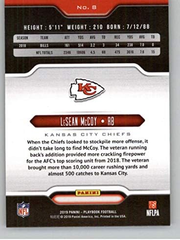 2019 Panini Oyun Kitabı 8 LeSean McCoy Kansas City Chiefs NFL Futbol Ticaret Kartı
