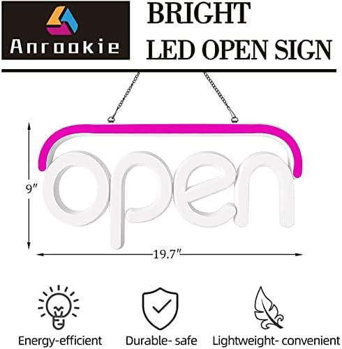 Anrookie LED Açık İşareti, Statik Ekran veya Yanıp Sönen Mod, Restoran, Bar, Salon ve Daha Fazlası için İdeal, Uzaktan Kumanda,