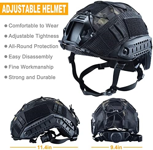 Guayma Airsoft Hızlı Kask Kapaklı Yarım Örgü Maske Başlık PJ Tipi Taktik Çok Fonksiyonlu Koruyucu NVG Dağı Paintball Multicam