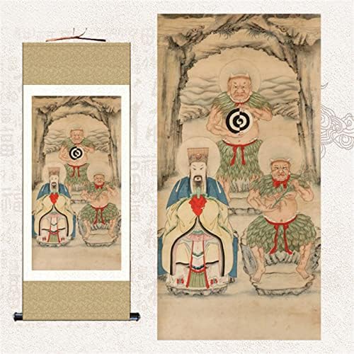 Üç İmparatorun Ruibow Portresi Fuxi ve Shennong'un Geleneksel Çin Tıbbı Parşömeni, Beşeri Bilimlerin Atası Asılı Resimler, 3