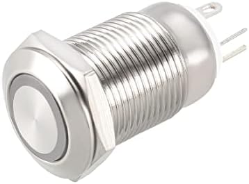 uxcell Mandallama Metal Push Button Anahtarı 12mm Montaj Dia 1NO 3-6 V Sarı led ışık