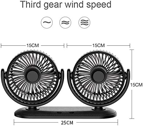 TYHTLSM 12/24 V Taşınabilir araba fanı 360 Derece Tüm-Yuvarlak Ayarlanabilir Otomatik Hava Soğutma Kafa USB Hayranları Sessiz