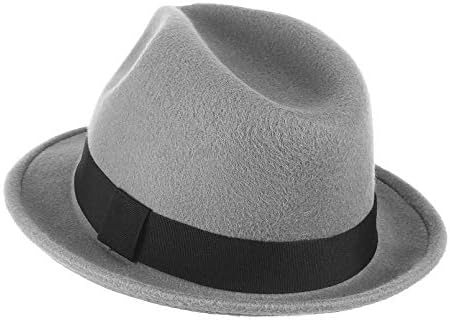 EOZY Unisex Yün Keçe Fedora Fötr Şapka Klasik Rulo Ağız Caz Şapka Beyefendi Parti Şapka ile Bant