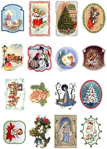 Dekupaj Kağıt Paketi (10 yaprak A4 / 8x 12) Vintage Noel Ağacı Santa Hediye FLONZ Vintage Ephemera