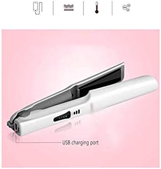 QQCCK Taşınabilir Akülü saç düzleştirici Saç Bigudi Seyahat için Mini USB Şarj Edilebilir düzleştirici ile Seramik Plakalar (Renk: