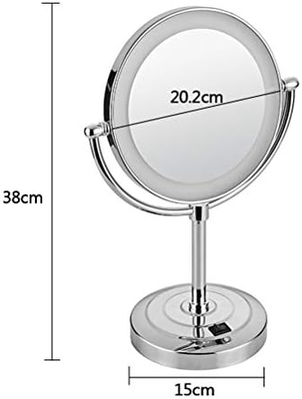 Makyaj Aynası LED Çift Taraflı 8 İnç 3X Büyütme 360°Dönen Taşınabilir Yuvarlak Ayna, İsteğe Bağlı Şarj / Eklenti