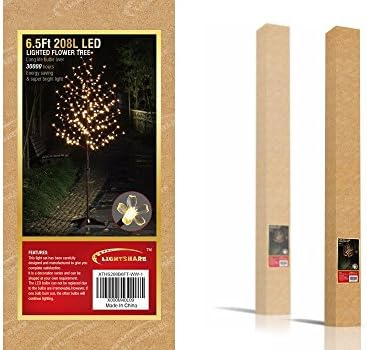 Lightshare 6.5 feet 208L LED ışıklı kiraz çiçeği Ağacı, Sıcak Beyaz, Süslemeleri Ev Bahçe, Yaz, Düğün, Doğum Günü, Noel Tatili,