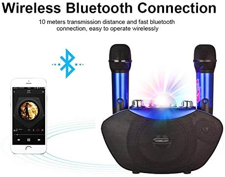 HXHLZY kablosuz mikrofon Bluetooth hoparlör Açık Aile Stereo MİC ile LED flaş Neon ışık Oynarken müzik aile KTV (Renk: Kırmızı)