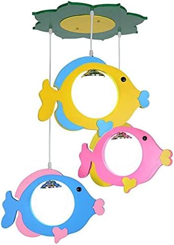 Chanety Sevimli Ahşap Balık çocuk Odası Sarkık Lamba Karikatür Bebek Odası Sarkık Lambalar Erkek Kız Odası Sarkık ışık