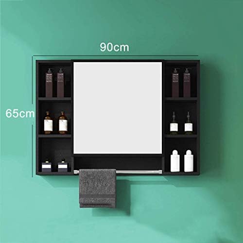 GPPFF Duvara Monte Depolama Ayna Raflar ile Banyo Dolabı Dolap Mutfak/Mobilya/Vestibule için,Yatak Odası (90X65 cm)