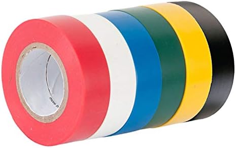 6 Paket Elektrik Yalıtım Bandı Tel Yapıştırıcı Gaffer Bant, 16mm ×15m, Toplam 90 Metre, 6 Renk