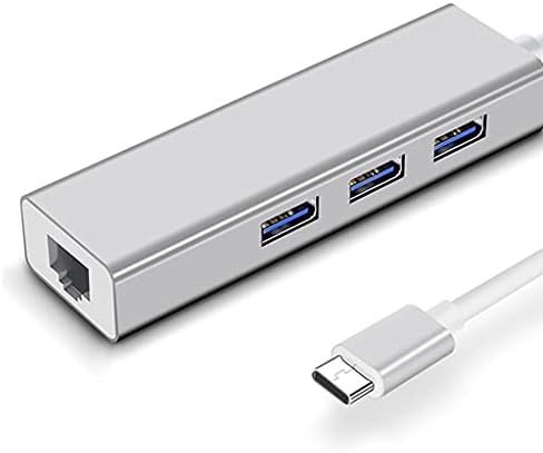 WPYYI Ağ Kablosu Dönüştürücü Tip-c Gigabit Ağ Kartı Tablet Hub USB Ağ Kablosu Kablolu Arabirim Splitter Ağ Adaptörü (Renk: Gümüş)